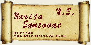Marija Santovac vizit kartica